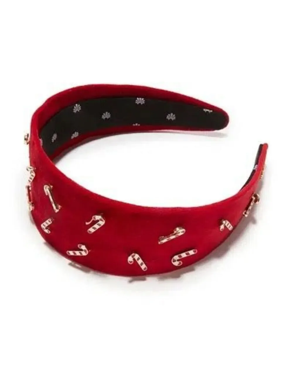 Lele Sadoughi Brigette Candy Cane Headband Holiday Holly Red OS